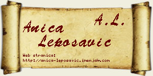 Anica Leposavić vizit kartica